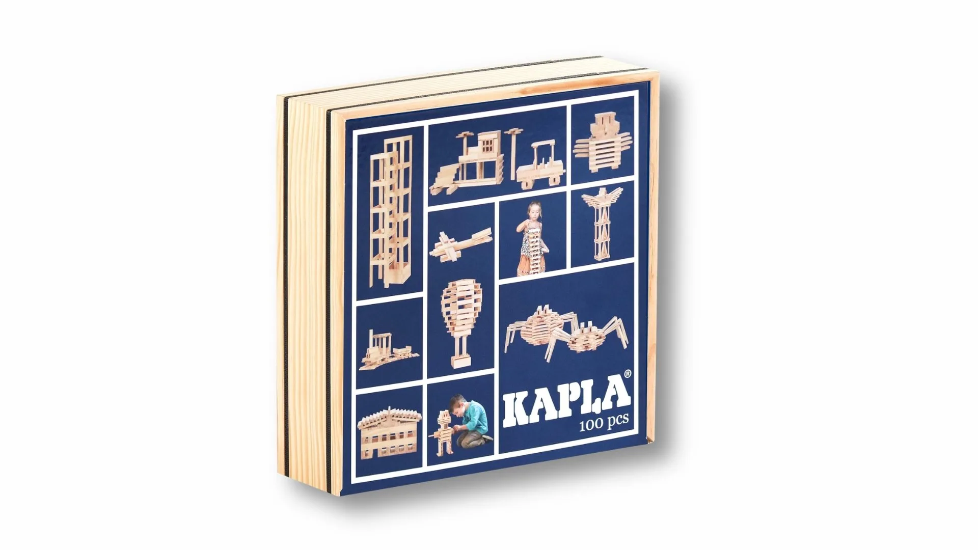 KAPLA - Coffret de 100 planchettes en Bois - Nature
