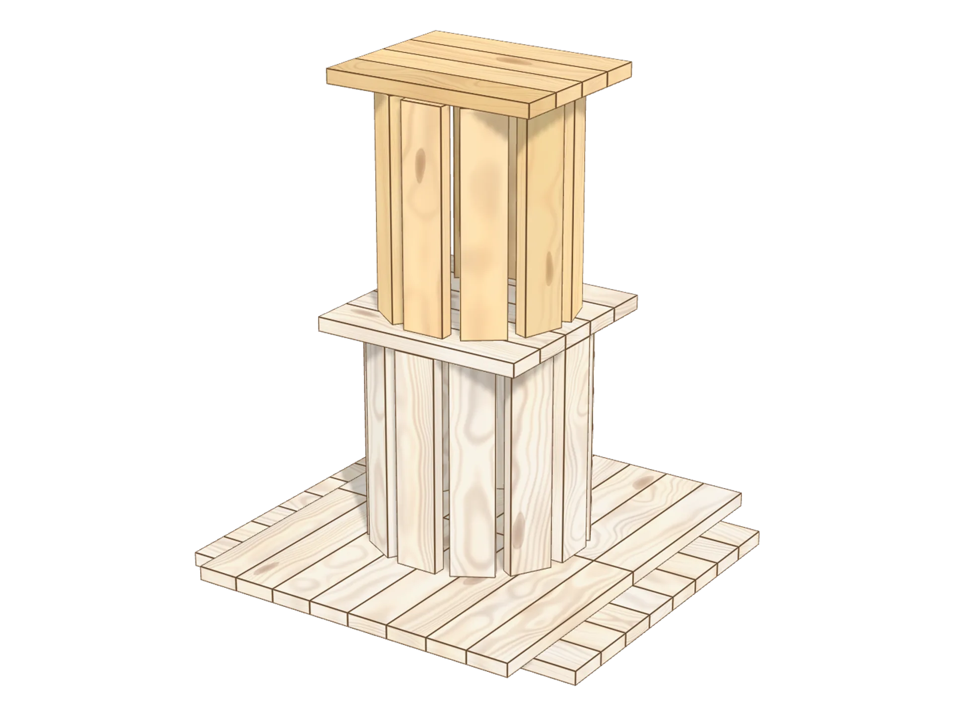 Step 3: a narrower ring to gain height