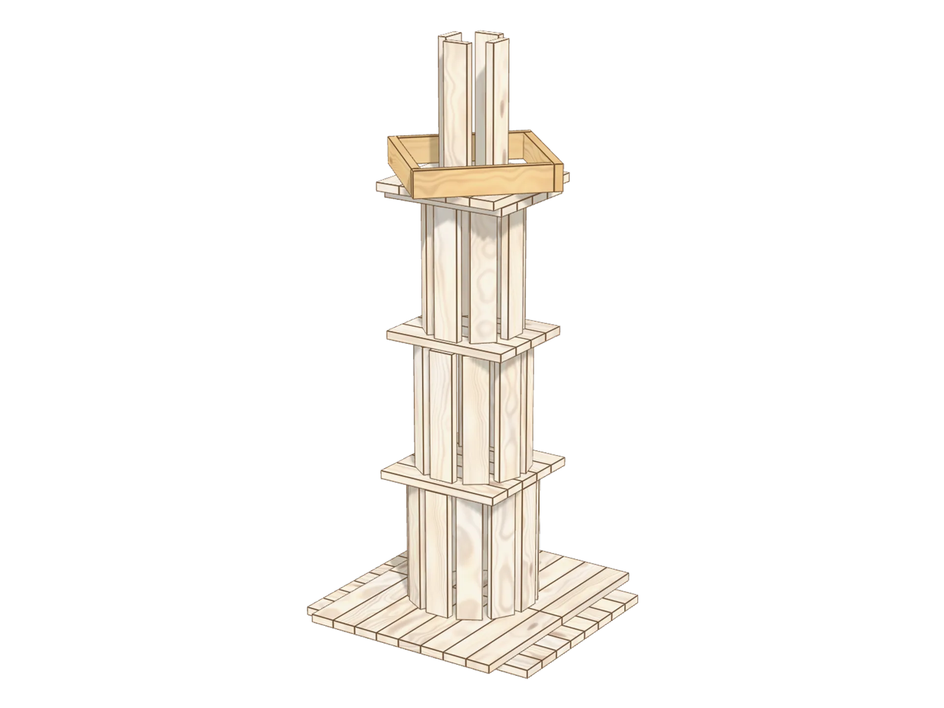 Step 6: place the railing on the lighthouse gallery