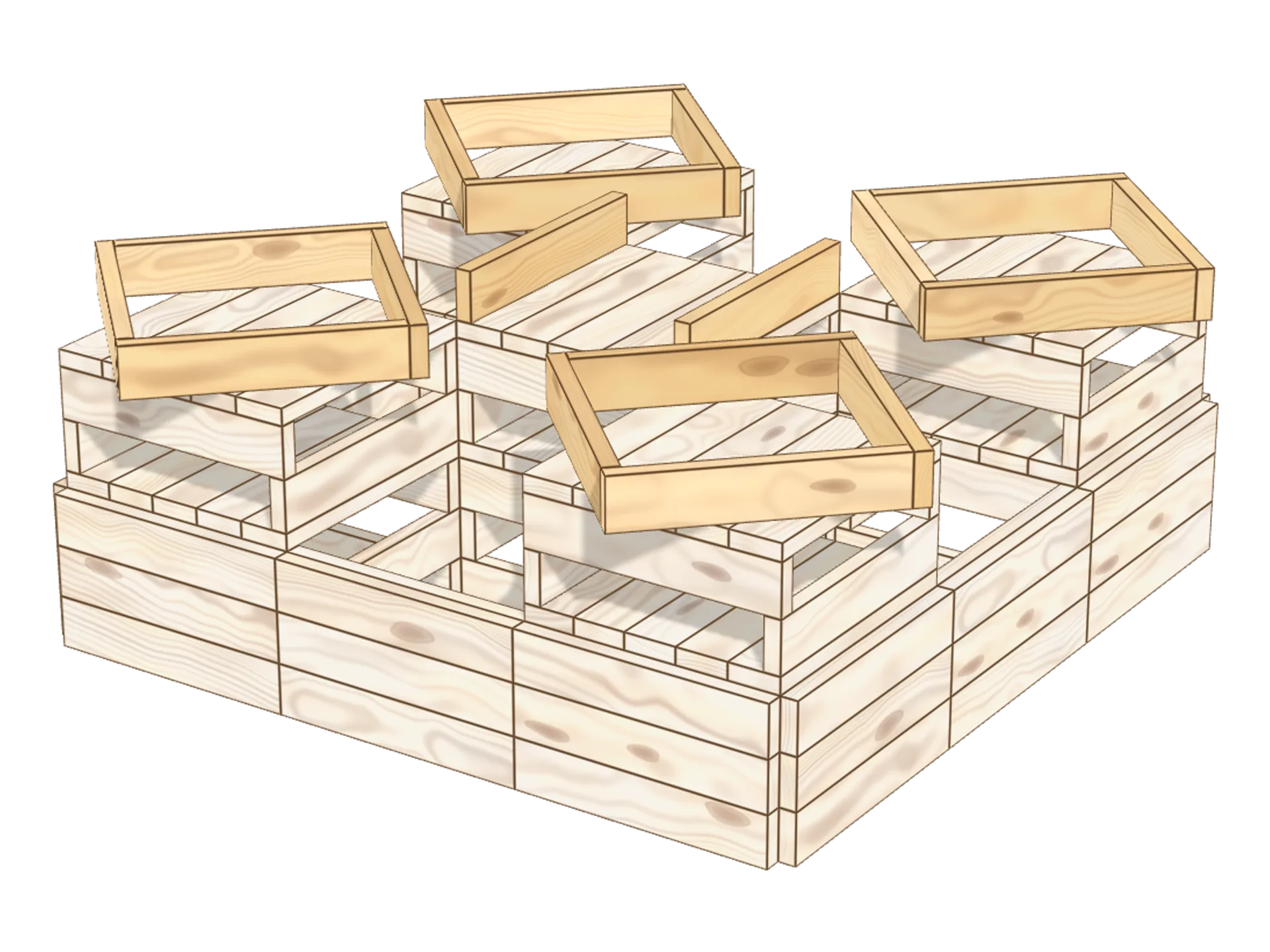 Step 10: lay the castle battlements