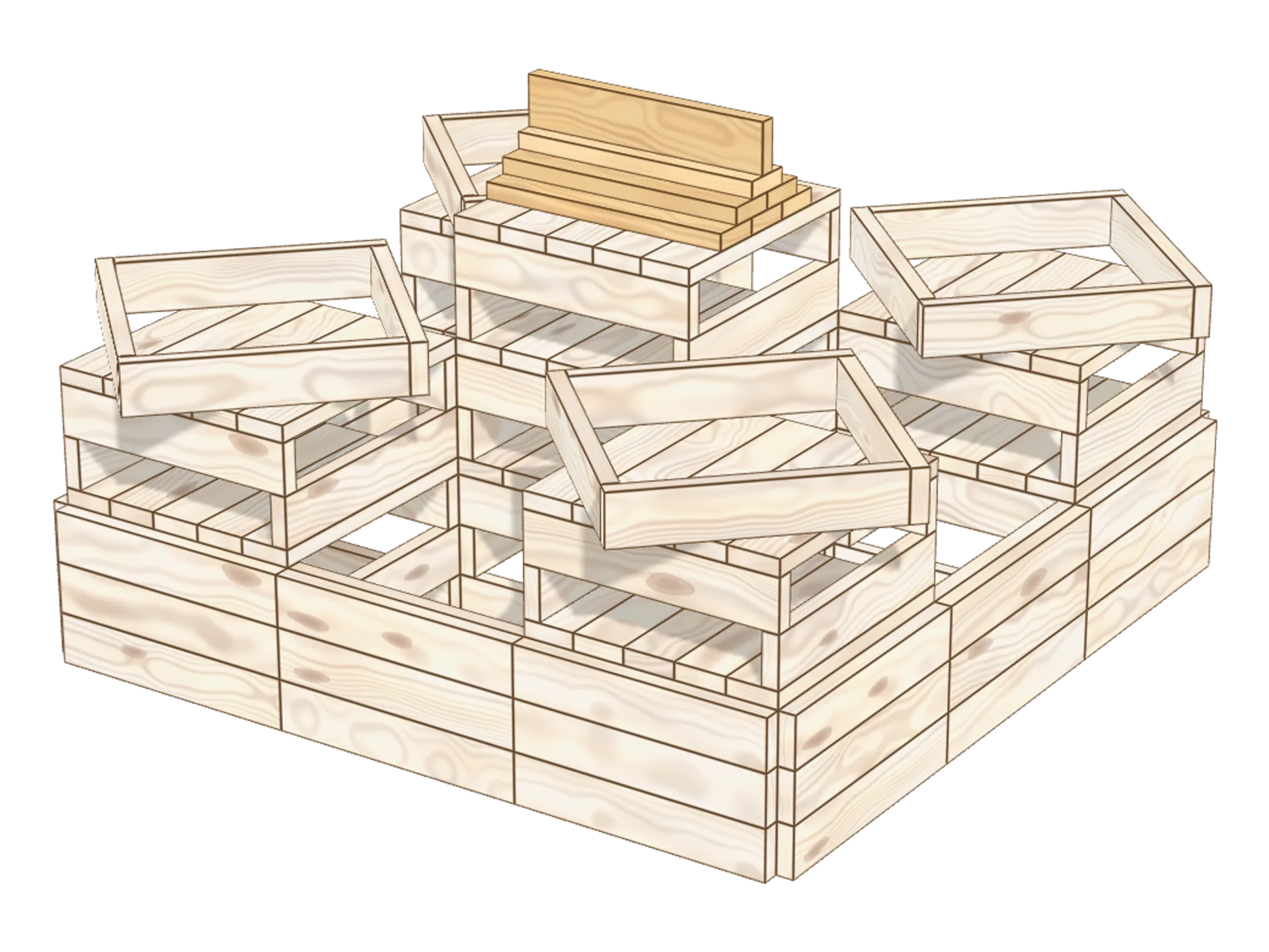 Step 12: build the castle roof
