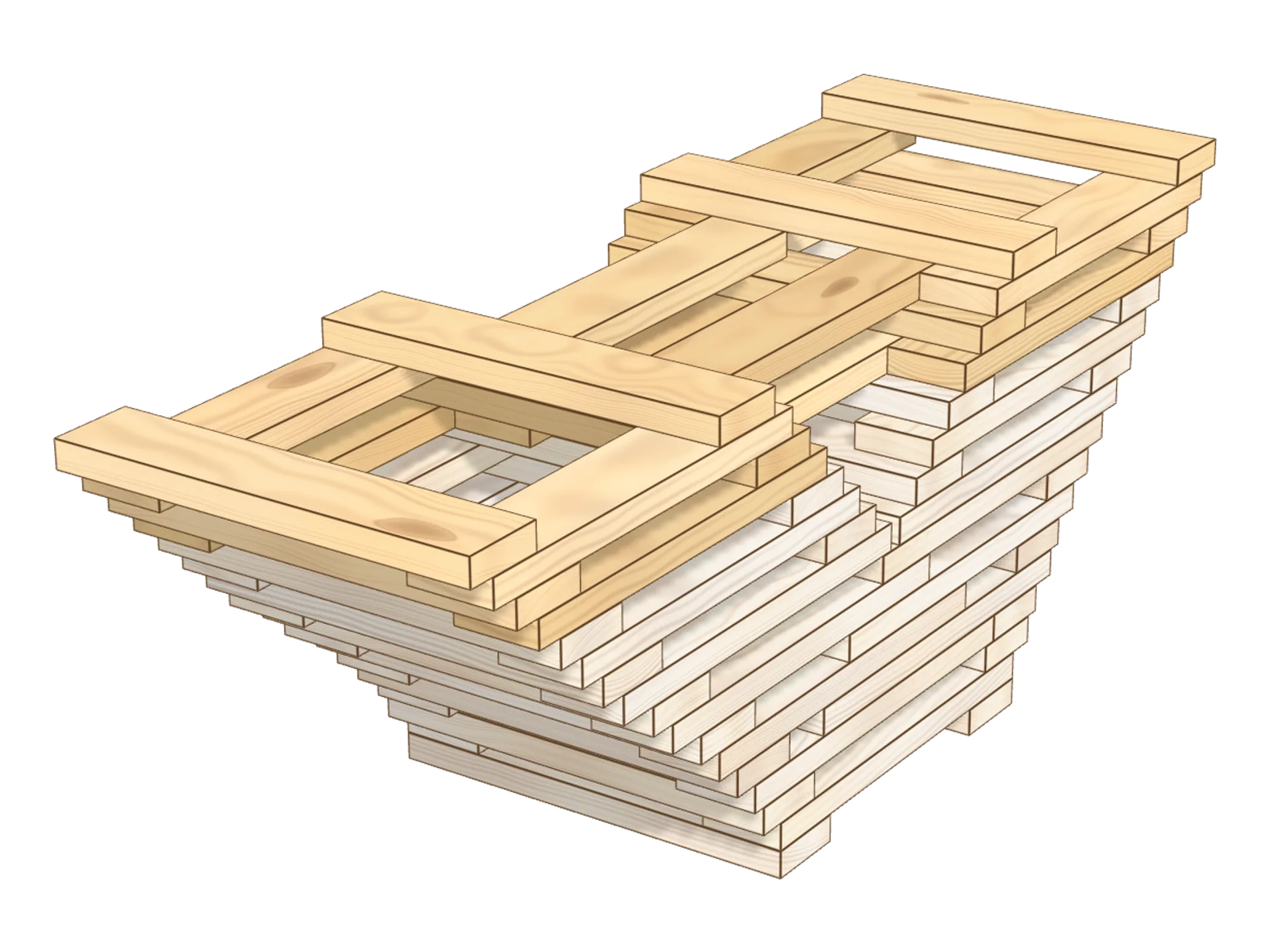 Step 4: move the towers apart and lay the arch