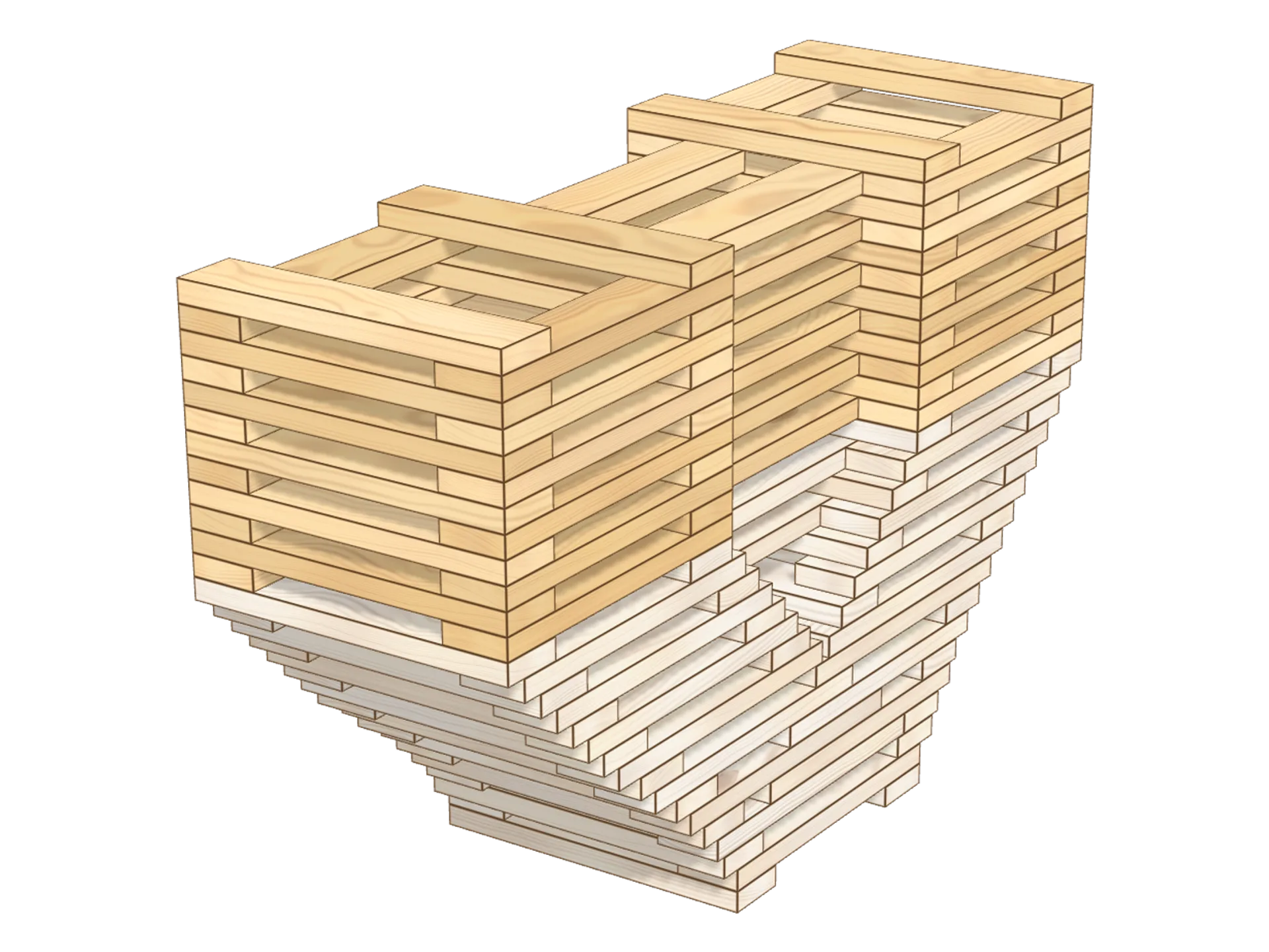 Step 5: build the towers straight up