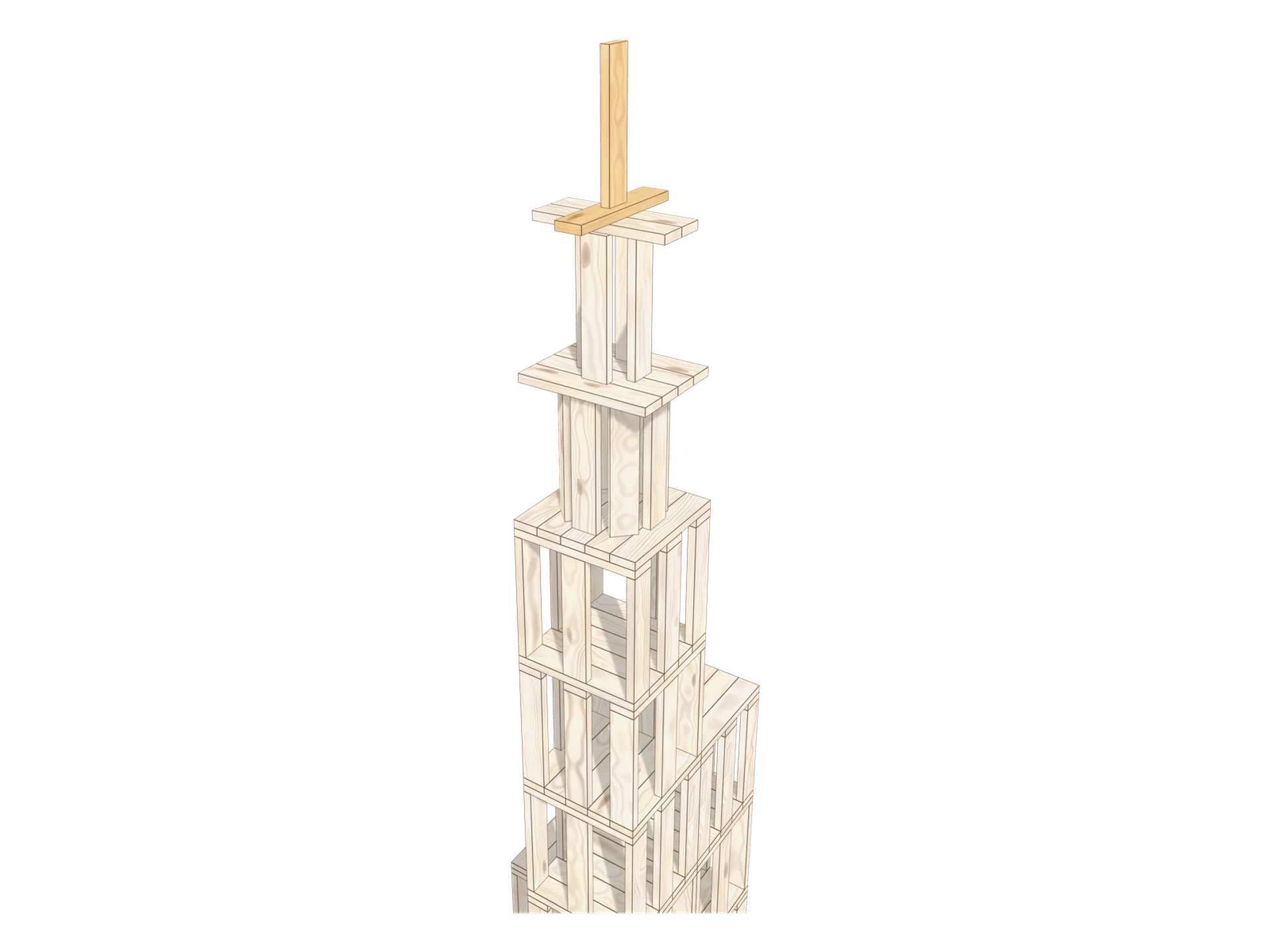 Step 11: raise the skyscraper’s spire