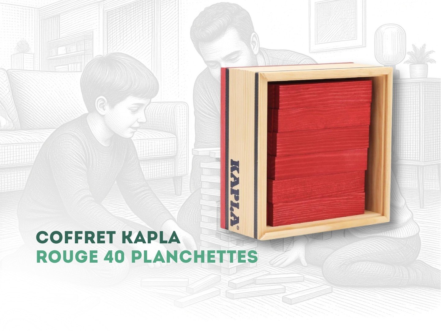 Coffret de 40 KAPLA rouge